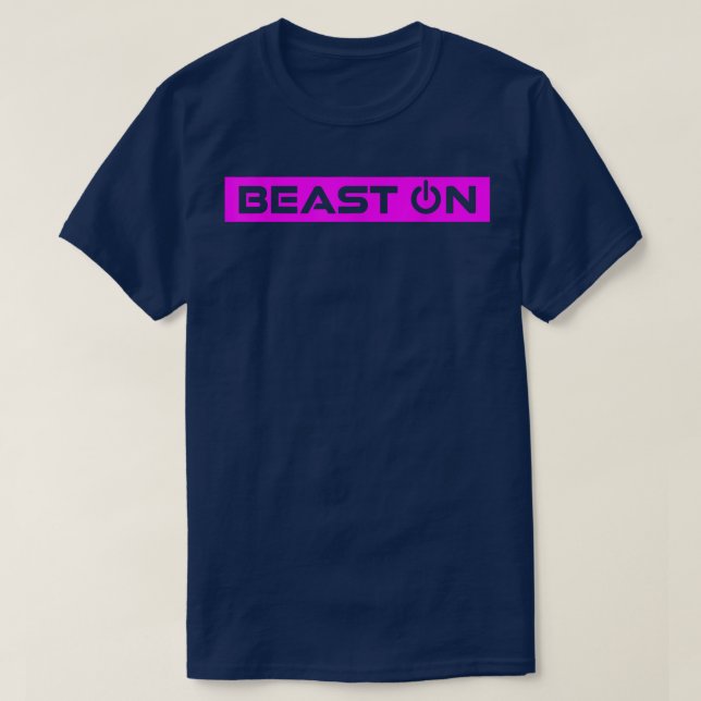 T-shirt Beast ON Pink Gym Fitness Workout Gym Saying Motiv (Design devant)