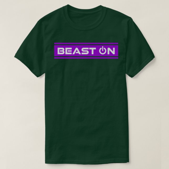 T-shirt Beast On Purple Gym Fitness Fitness Gym Gym Dit Mo (Design devant)