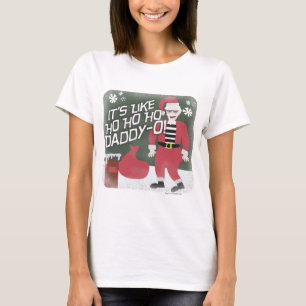 T-shirt Beatnik Père Noël Caractère de Noël Cartoon de Noë