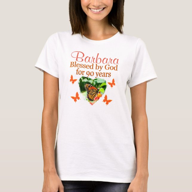 T-SHIRT BEAU 90E ANNIVERSAIRE BÉNÉFICIÉ DE DIEU (Devant)