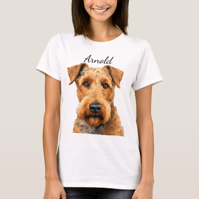 T-SHIRT BEAU AIRDALE TERRIER CHIEN FACE (Devant)
