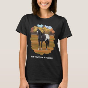 T-shirt Beau Appaloosa Noir Quarter Horse Stallion