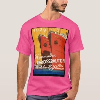 T-shirt Beau Art Déco Navire de croisière Vintage allemand