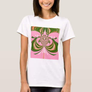 T-shirt Beau bébé rose vert et blanc Kaleidoscope