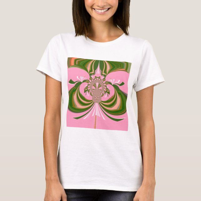 T-shirt Beau bébé rose vert et blanc Kaleidoscope (Devant)