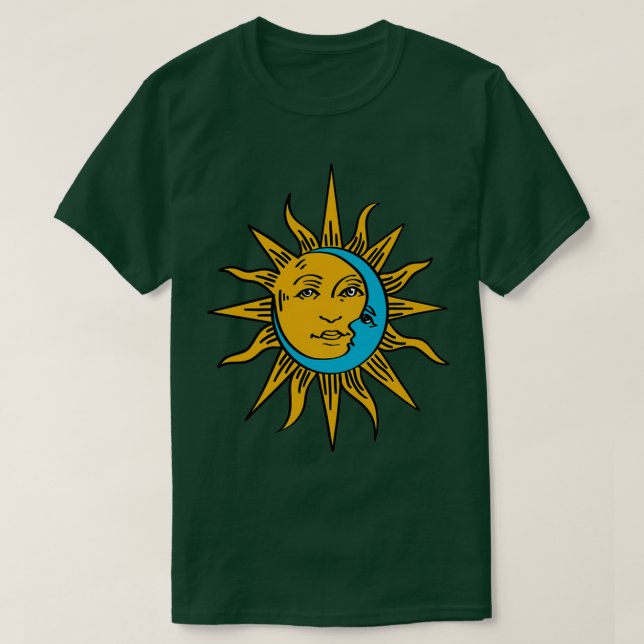 T-shirt Beau Boho céleste du soleil et de la lune (2) (Design devant)
