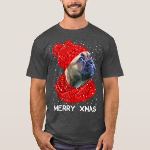 T-shirt Beau Casquette français de Bulldog Scarf Joyeux No