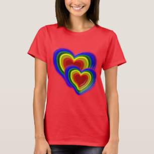 T-shirt beau coeur arc-en-ciel