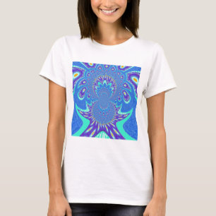 T-shirt Beau cyan bleu kaléidoscope vectoriel design