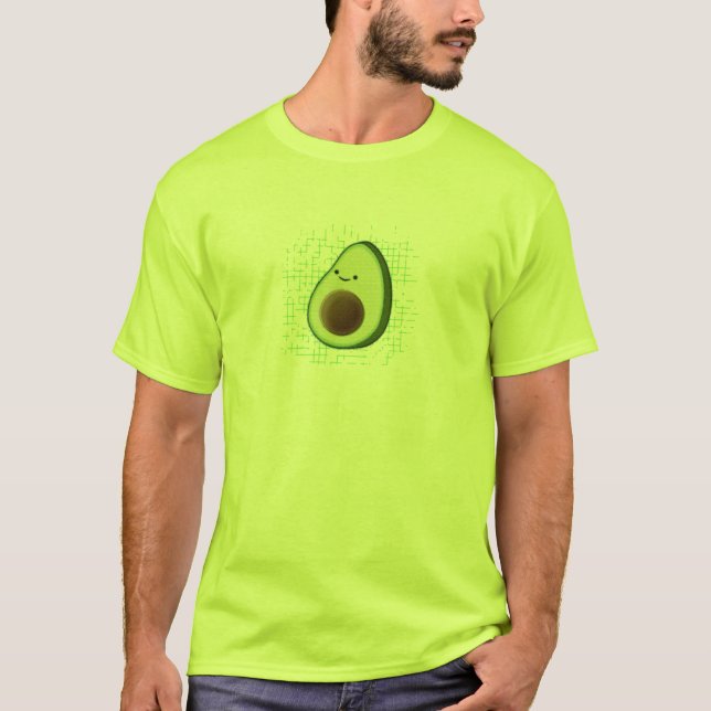 T-shirt Beau Dessin Avocado Sur Un Arrière - plan Distress (Devant)