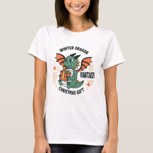 T-shirt Beau Dragon d'hiver avec Imaginaire cadeau Noël