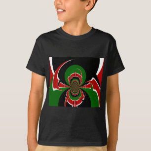 T-shirt Beau drapeau Kenya noir rouge vert couleur design
