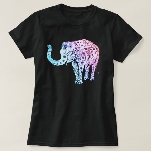 T-shirt Beau éléphant tribal (Design devant)