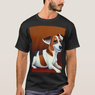 T-shirt Beau Jack Russel Personnage de Dessin Animé Peintu