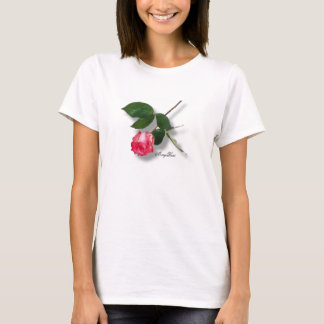 T-shirt Beau long rose de rose de tige