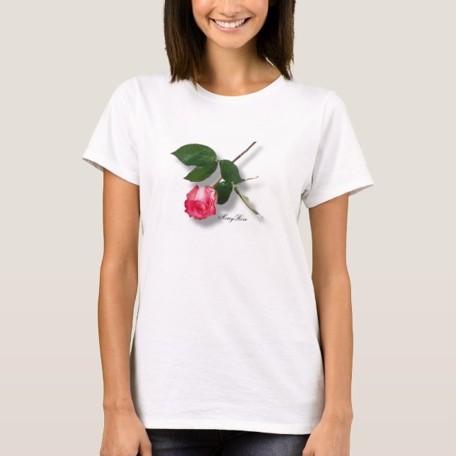 T-shirt Beau long rose de rose de tige (Devant)