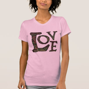T-shirt Beau LOVE WordArt - Diffuser l'amour et la compass