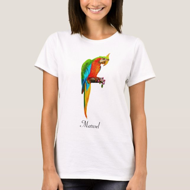 T-shirt Beau Macaw Bird multicolore (Devant)
