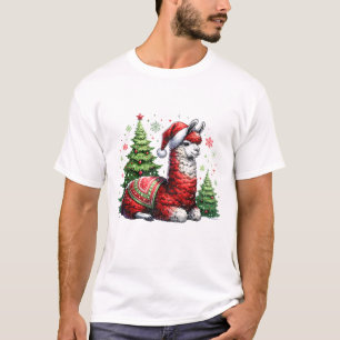 T-shirt Beau Noël Avec Chèvre De Neige