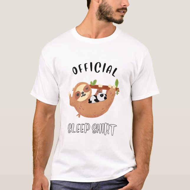 T-shirt Beau panda endormi et paresseux (Devant)