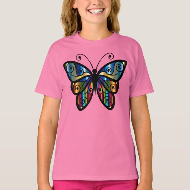 T-shirt Beau papillon iridescent (Devant)