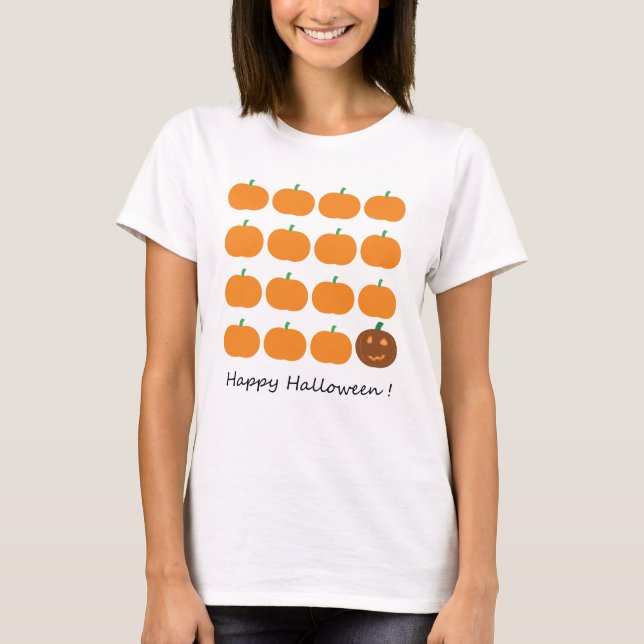T-shirt Beau Patch Citrouille Halloween (Devant)