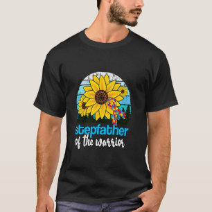 T-shirt Beau-père du guerrier autisme papa tournesol gras