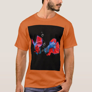 T-shirt Beau Poisson Betta Avec Bulles
