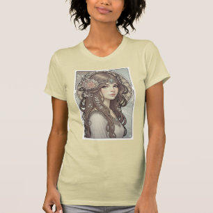 T-shirt Beau portrait d'une femme inspiré de l'Art Nouveau