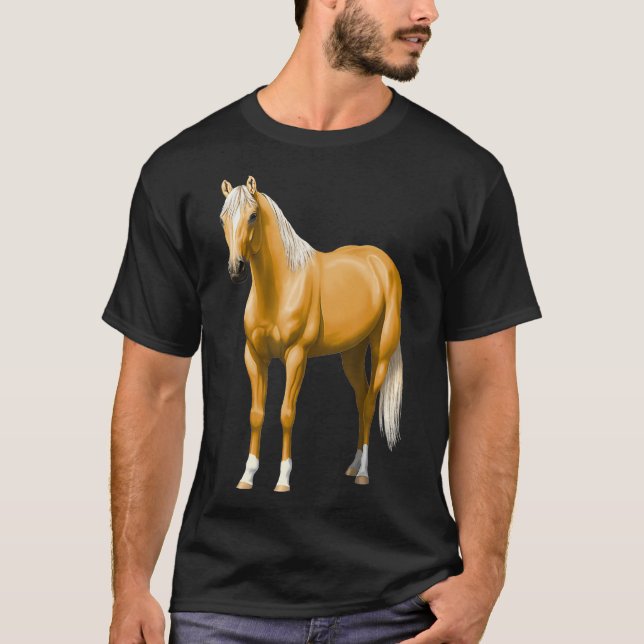 T-shirt Beau Stallion Cheval Palomino Quarter (Devant)