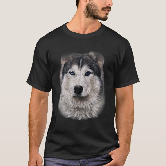 T-shirt Beau visage de Chien Husky Sibérien (Devant)