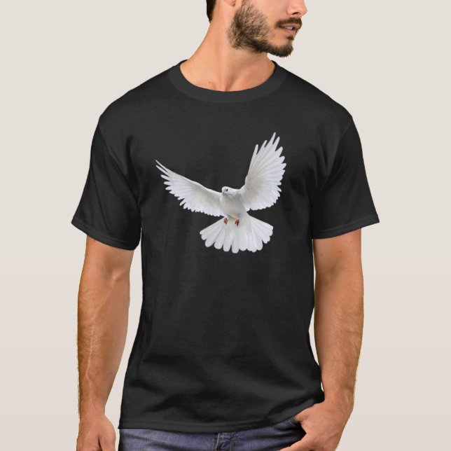 T-shirt Beau vol paisible Dove blanche photo Silhoue (Devant)
