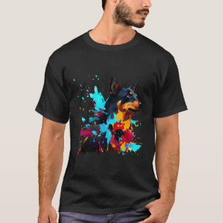 T-shirt Beauceron Couleur Des Bouffées De Peinture Art Abs