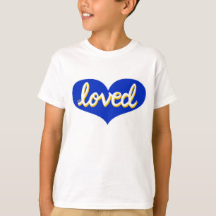 T-shirt BEAUCOUP AIMÉ - coeur d'amour bleu