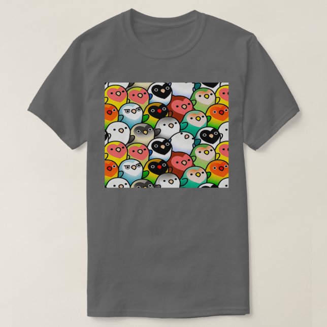 T-shirt Beaucoup d'oiseaux amoureux (Design devant)