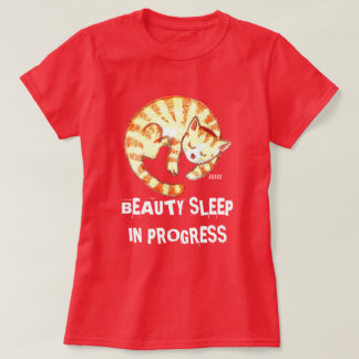 T-shirt "Beauté endormie en cours" Citation de chat amusan