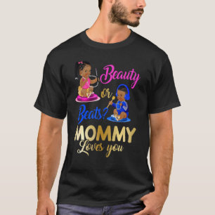 T-shirt Beauté Mignonne Ou Beat Maman Aime Vous Sexe Révél