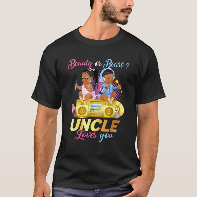 T-shirt Beauté Mignonne Ou Beat Uncle Vous Aime Révéler Le (Devant)