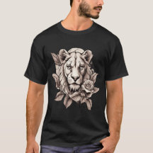 Beauté sauvage : Lioness Rose Tattoo Design
