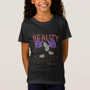 T-Shirt Beauté, texte répété Avec fleurs