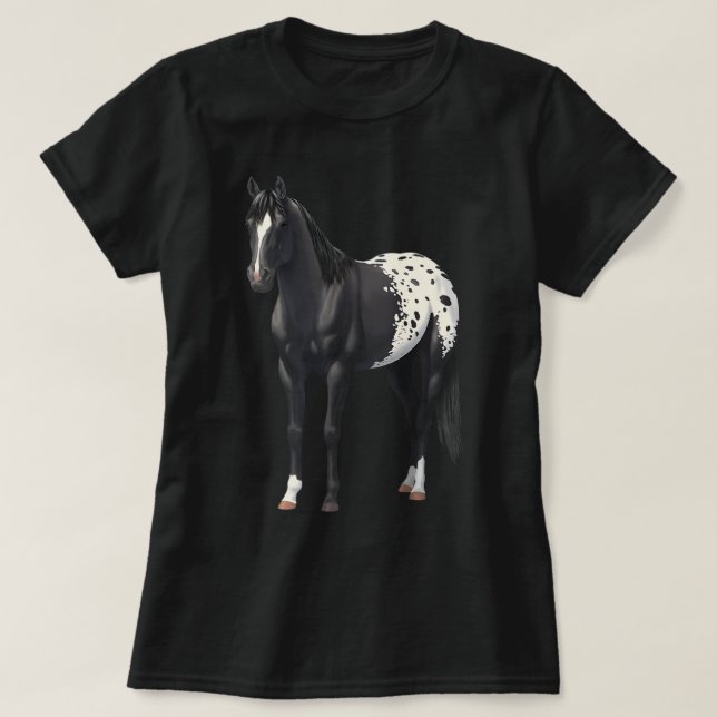 T-shirt Beautiful Black Blanket Appaloosa Horse Lover Gift (Design devant)