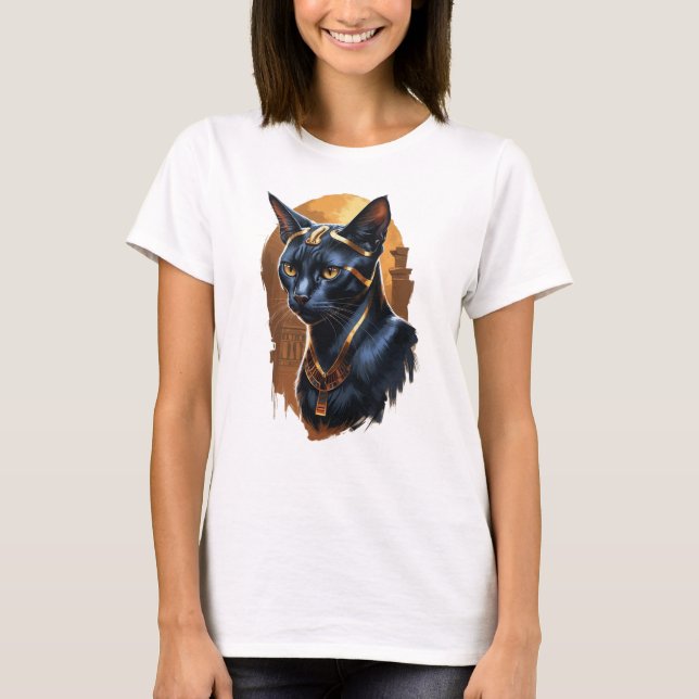 T-shirt Beautiful black Egyptian Cat (Devant)
