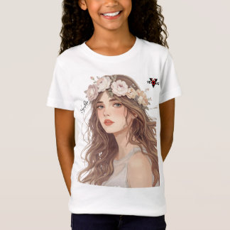 T-Shirt Beautiful Floral Anime Girl – Soft Pastel Aesthe