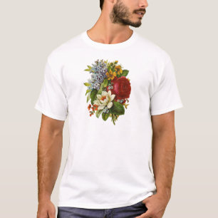 T-shirt Beautiful Romantic Summer Bouquet with Red Rose
