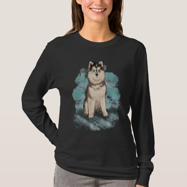 T-shirt Beautiful Siberian Husky (Devant)