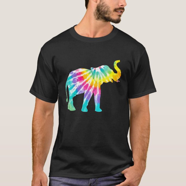 T-shirt Beautiful Tie Dye Elephant (Devant)