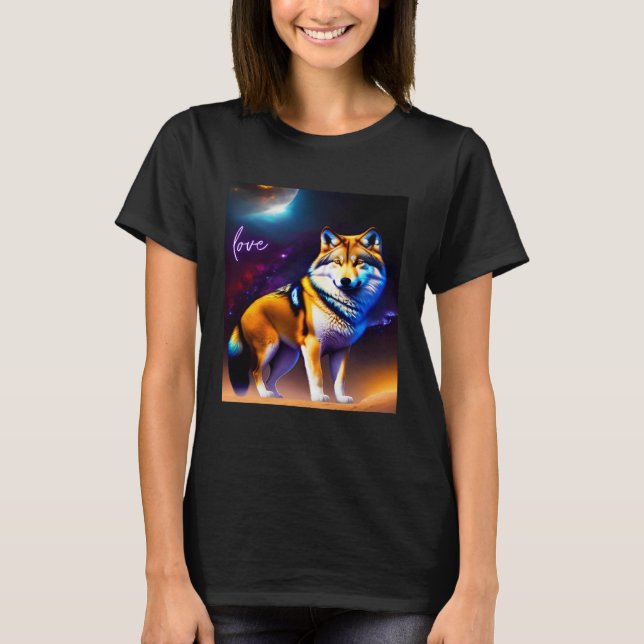 T-shirt Beautiful Vibrant Wolf Nature s Beauty  1 (Devant)