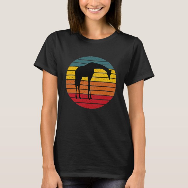 T-shirt Beautiful Vintage Sunset Giraffe (Devant)