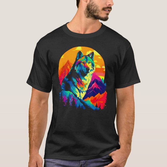 T-shirt Beautiful Wolf Art (Devant)