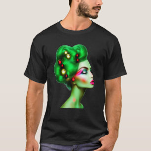 T-shirt Beautiful Woman Silhouette Fancy Xmas Decoration H